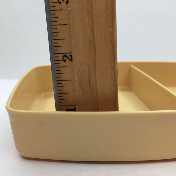 Vintage Tupperware Packette Divided Lunch Snack Sandwich Storage Container Beige - Picture 10 of 10